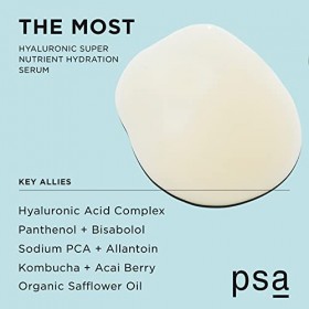 PSA THE MOST Hyaluronic Super Nutrient Hydration Serum: Hydrating & Plumping Serum with Hyaluronic Acid Complex, Bisabolol, K