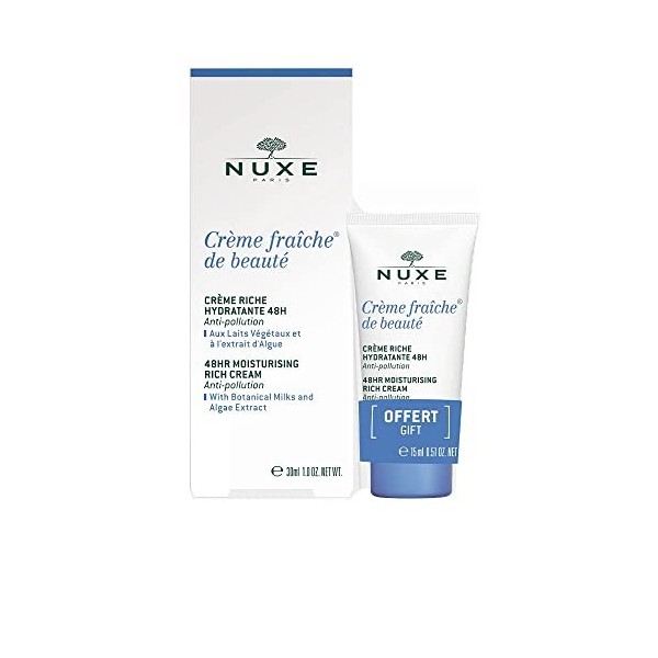 Nuxe Crème Fraîche de Beauté Crème Riche Hydratante 48H 30 ml + 15 ml Offert