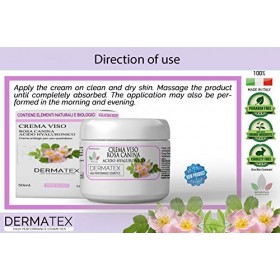 Crème pour le visage anti-âge Rose Musquee et Acide Hyaluronique. Traitement quotidien de Dermatex. Biologique. 50 ML. Produi