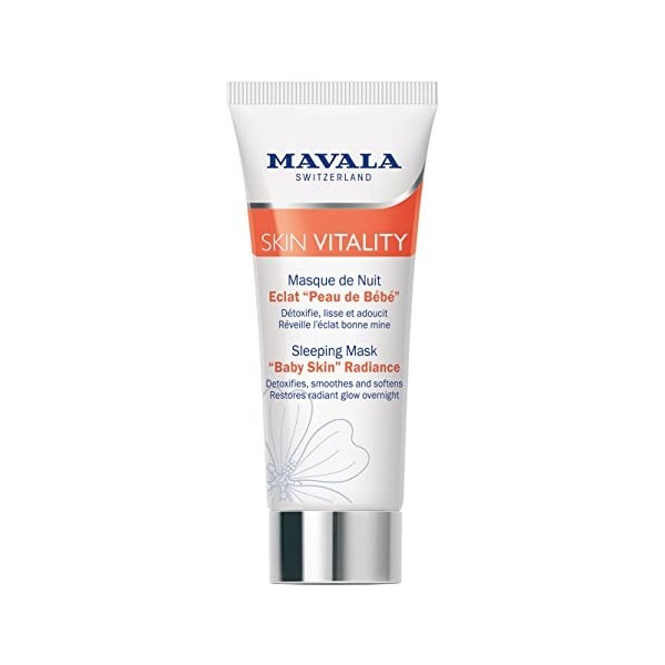 Mavala - Masque de Nuit Éclat Peau de Bébé Skin Vitality - Soin Anti-Fatigue, Éclat du Teint - Détoxifie, Lisse, Adoucit la P