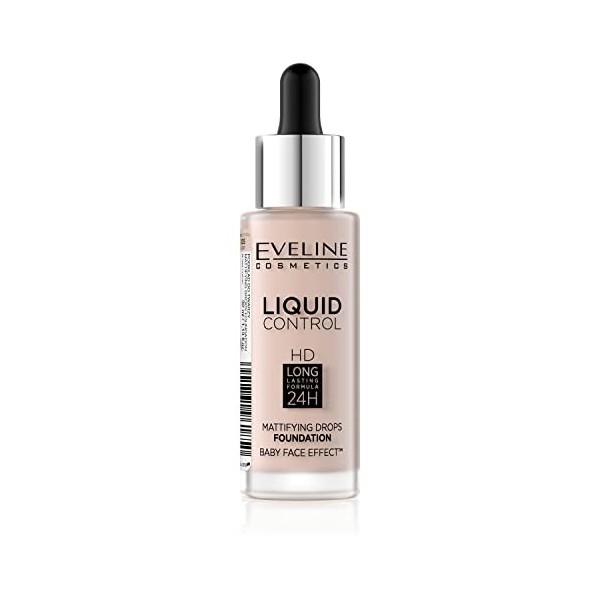 Crème matifiante pour le visage Eveline Cosmetics Liquid Control HD, 32 ml, 005 ivoire