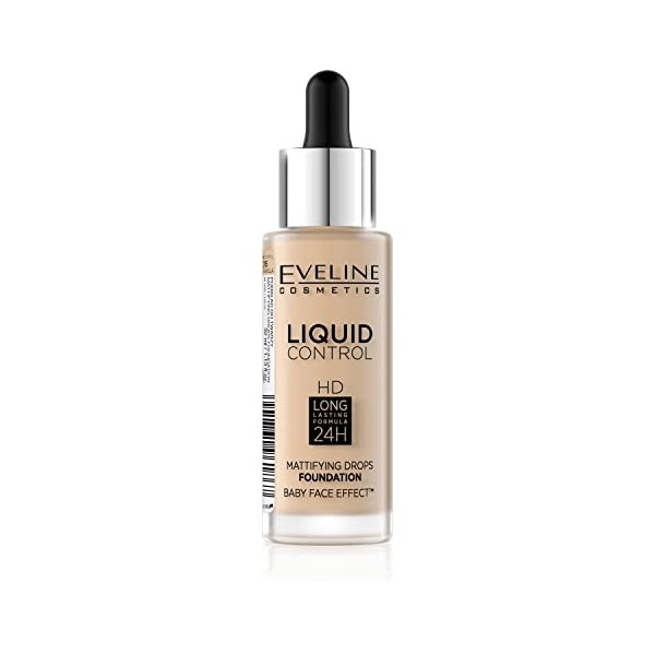 Crème matifiante pour le visage Eveline Cosmetics Liquid Control HD, 32 ml, 005 ivoire