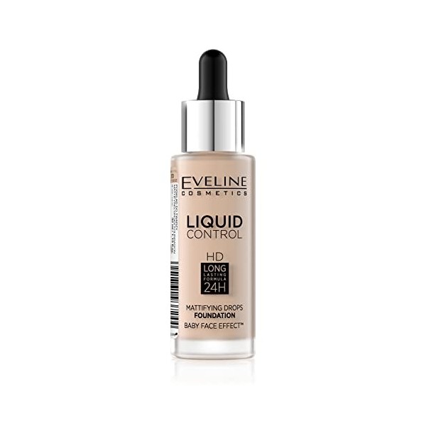 Crème matifiante pour le visage Eveline Cosmetics Liquid Control HD, 32 ml, 005 ivoire