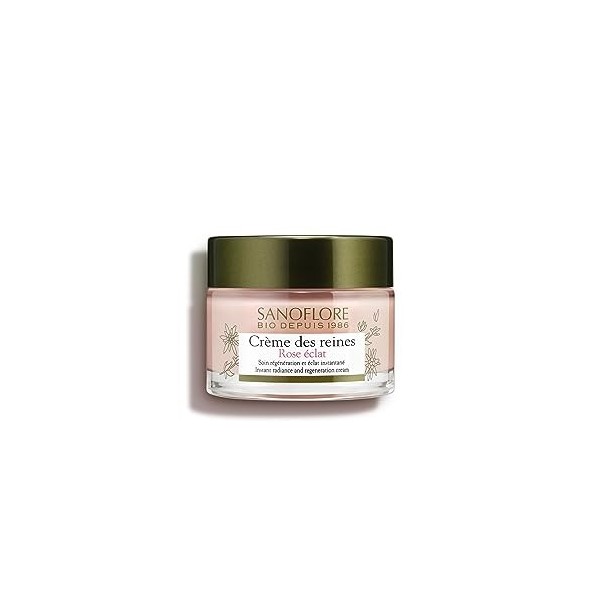 Sanoflore – Crème des Reines Rose Eclat – Crème anti-âge éclat certifiée bio – Edelweiss Bio – Vitamine C – 50 ml