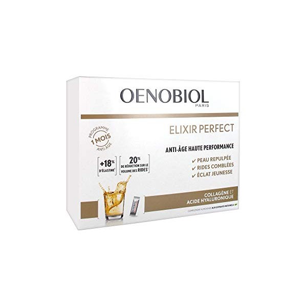 Oenobiol, Elixir Perfect, Anti-âge, Tous types de peaux, 30 Sticks, Programme 1 mois