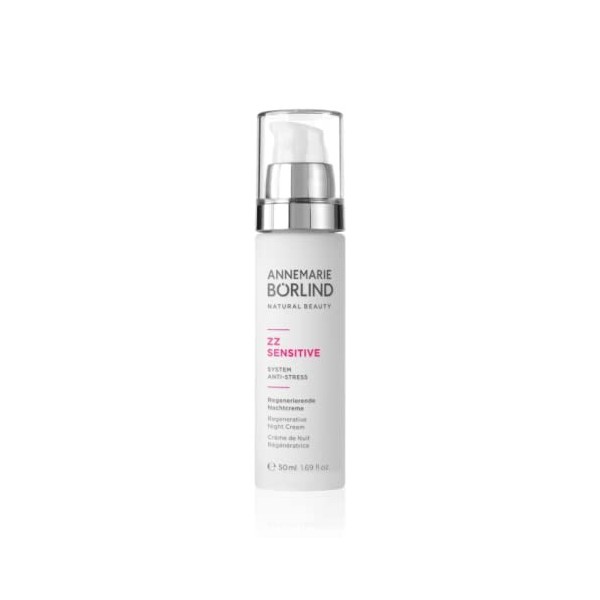 ANNEMARIE BÖRLIND Crème de Nuit Régénératrice ZZ SENSITIVE 50ml - aide à rétablir l’équilibre naturel de la flore cutanée. 