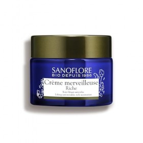 Sanoflore Crème Merveilleuse Riche – Crème Visage Lift Anti-rides Certifiée Bio – Au Pélargonium Bio – Aux Peptides – À La Vi