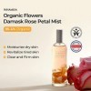 Whamisa Brume de pétales de rose de Damas de fleurs BIOLOGIQUES, BIOLOGIQUE, Hydratation intense, Revitalisante, Hydratante, 
