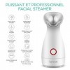 VOYOR Vapeur Visage Vaporisateur Nano Ionique Sauna Facial Professionnel Pour Points Noirs, Humidificateur de Visage Steamer 