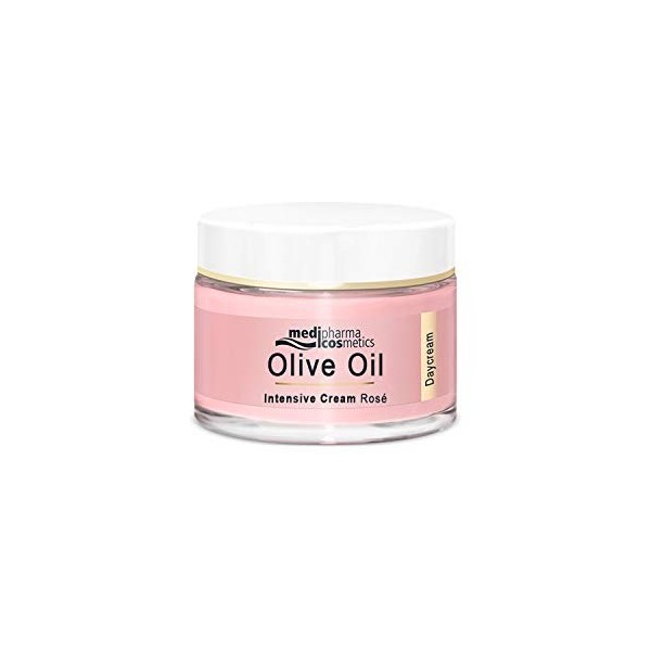 Huile dolive crème intense rose de jour 50 ml, raffermit et réduit les rides, avec des pigments roses fins pour un éclat fra