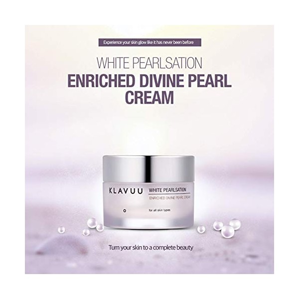 KLAVUU Face Care Day and Night Cream, White Pearlsation Enriched Divine Pearl Cream 50ml, 1.69 fl.oz, anti wrinkle, non-greas