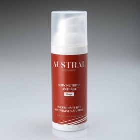 AUSTRAL Homme - Soin Nutritif Anti-âge - Soin Visage Anti-Âge Bio pour Homme - Réduction des Rides - Lutte contre le Vieillis