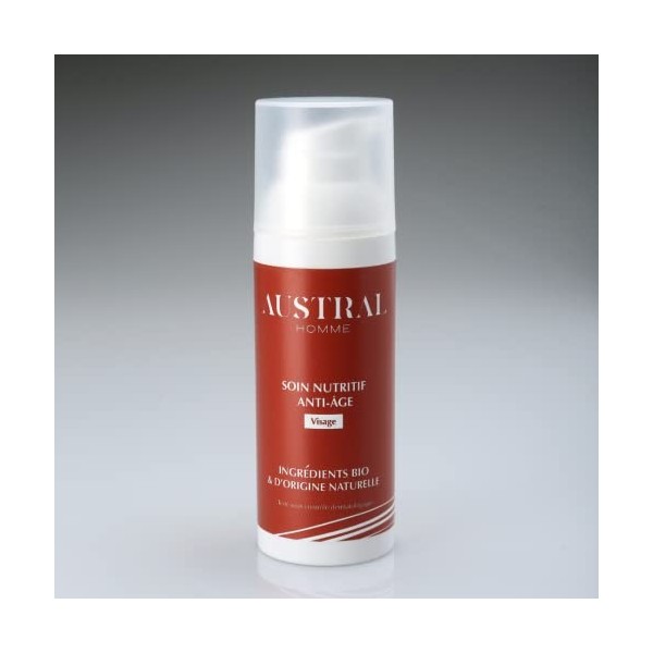 AUSTRAL Homme - Soin Nutritif Anti-âge - Soin Visage Anti-Âge Bio pour Homme - Réduction des Rides - Lutte contre le Vieillis