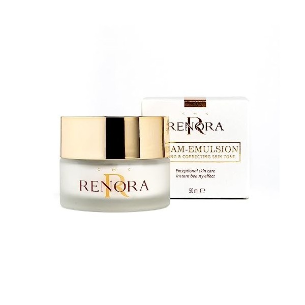 RENORA - Crème-Emulsion Correctrice et Calmante I Prévient les Irrégularités Pigmentaires I Rafraîchit I Unifie le Teint I Ac