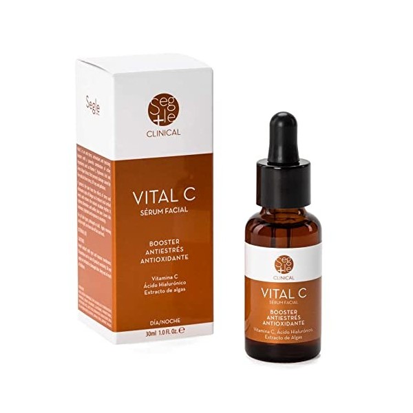 Segle Clinical | Sérum Vital C | Hydratant à la vitamine C et à lacide hyaluronique | Anti-taches | Sans parabènes | 30 ml