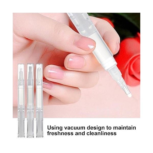 Tube vide de cosmétique, stylo torsadé transparent pour fond de teint – Stylo à huile portable vide pour cuticules avec pince