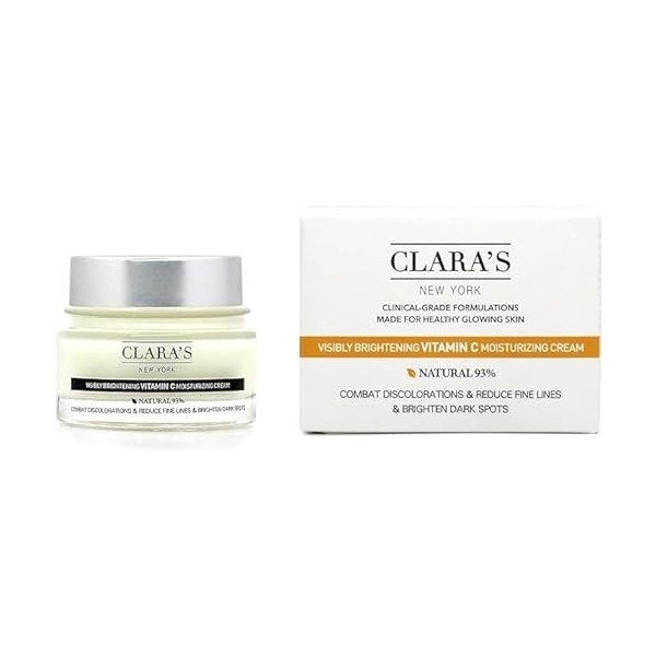 CLARAS NEW YORK Visibly Brightening Vitamin C - Moisturizing Cream for Brightening and Healthy Glowing Skin - 50 ml