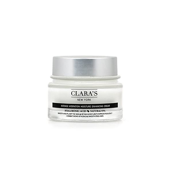 Claras New York Intense Hydration Moisture Enhancing Cream Hyaluronic Acid, Smoothes and Plumps The Skin 50ml