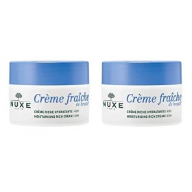 NUXE Lot de X2 Crème Riche Hydratante 50ml | 48h, Crème fraîche de beauté® 50ml | Riche Hydratante, Aux Laits Végétaux Et Ext