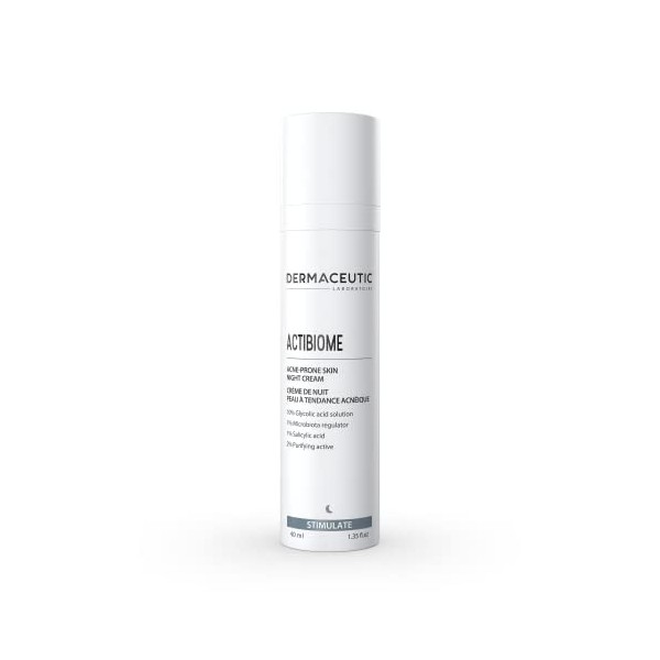 Actibiome de Dermaceutic - Crème de nuit pour peau à tendance acnéique contenant de lacide glycolique en solution, un Régula