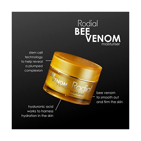 Rodial Bee Venom Crème Hydratante 15 ml - Crème Visage Intense pour Restaurer lÉlasticité de la Peau | Formule Anti-Âge -|Ju
