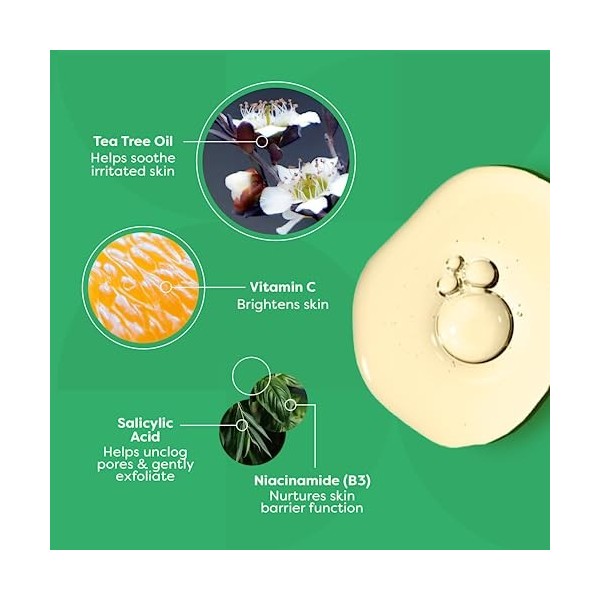 Tea Tree Clear Skin Serum, Age-Defying formula for acne-prone skin with 20% Vitamin C, Retinol, Niacinamide, Salicylic Acid &