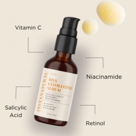 InstaNatural Sérum Purifiant Vitamine C – Formule Anti-Âge avec Rétinol & Acide Salicylique – Soin Visage Naturel & Biologiqu