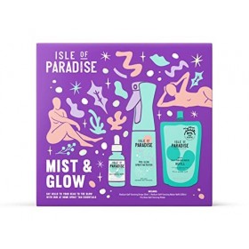 Isle of Paradise Kit brume et lueur 2022 – Gouttes vertes de 30 ml, recharge deau verte de 200 ml, brume Pro Glow Mister