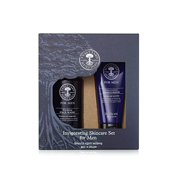 Neals Yard Remedies Lot de 2 soins de la peau tonifiants pour homme – Nettoyant purifiant et hydratant rajeunissant pour le 