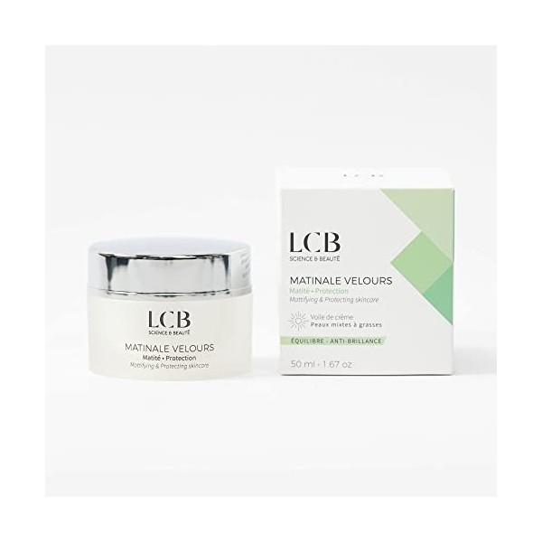 LCB - Matinale Velours - Soin crème matité-protection - Équilibre et anti-brillance - Peaux mixtes à grasses - 50 ml