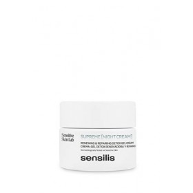 Sensilis Supreme Night Cream - Crème De Nuit Detox Rénovatrice et Réparatrice avec Acide Hyaluronique, pour Peaux Sèches et N