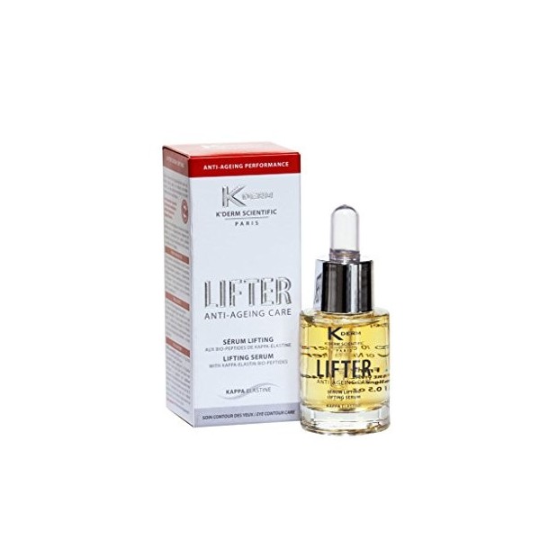 KDERM - Lifter Sérum Lifting - Sérum Anti-Age aux Bio-Peptides de Kappa-Elastine - Tenseur Immédiat - Soin du Visage - Flacon