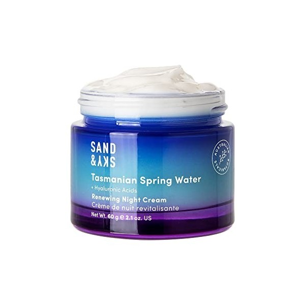 Crème de nuit Sand & Sky Tasmanian Spring Water Renewing Night Cream. Crème hydratante de nuit pour le visage pour une hydrat