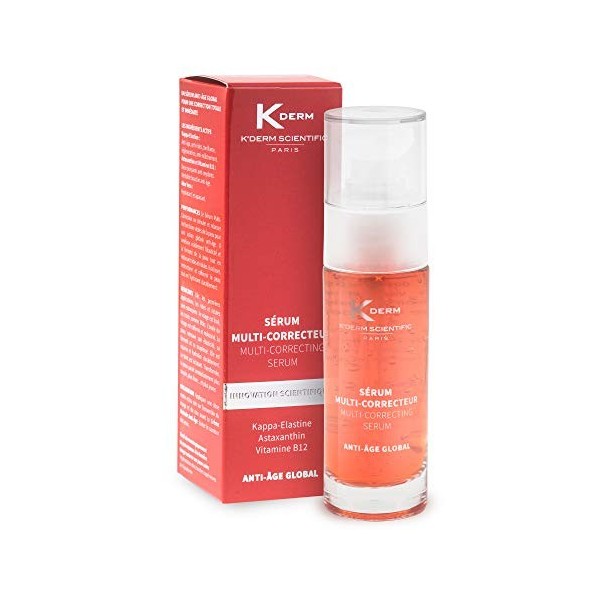 KDerm Scientific - Sérum Multi-Correcteur - Soin Anti-Age à la Kappa-Elastine - Soin du Visage - Flacon-Pompe - 30 ml