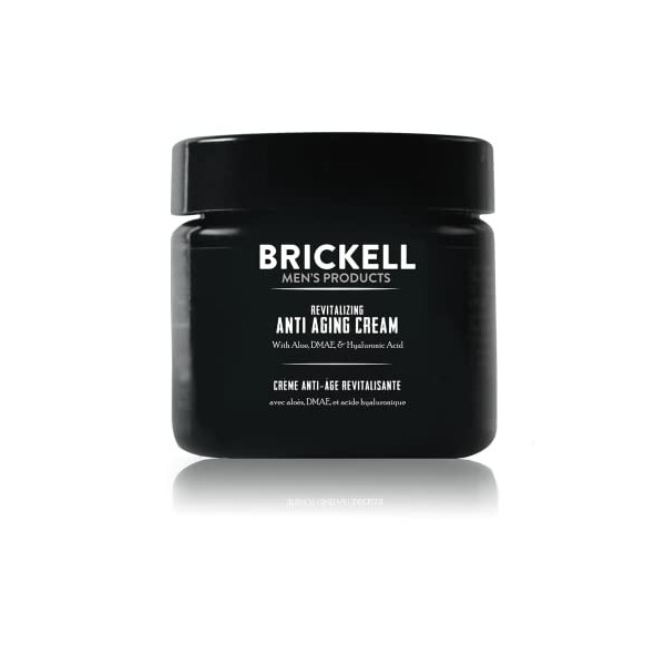 Brickell Mens Products Crème Anti-Age Revitalisante, Crème Visage Anti-Rides Nuit Naturelle et Bio – 2 oz – Non Parfumée