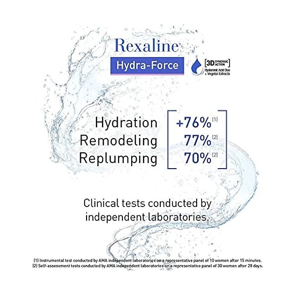 Rexaline - Hydra-Force - Sérum Jeunesse Sur-Hydratant - Soin anti ride et anti âge - Sérum visage repulpant - Duo Acide Hyalu