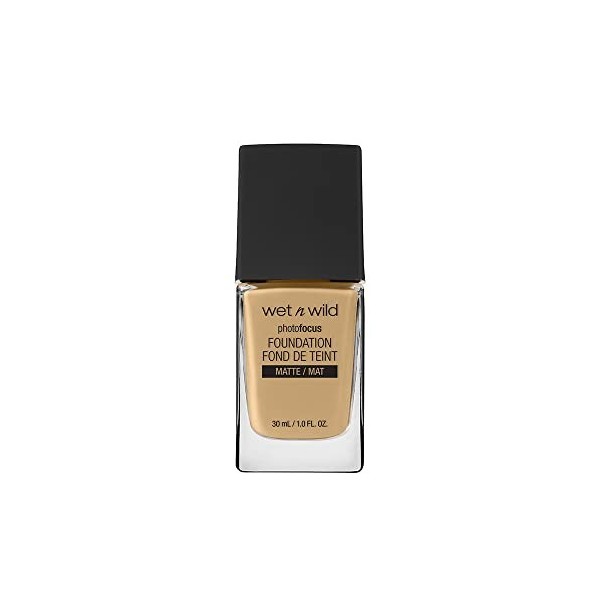 wet n wild, Photo Focus Foundation Matte, Fond de Teint Haute Couverture avec Complexe Ajusteur de Lumière, Sans Trace Blanch