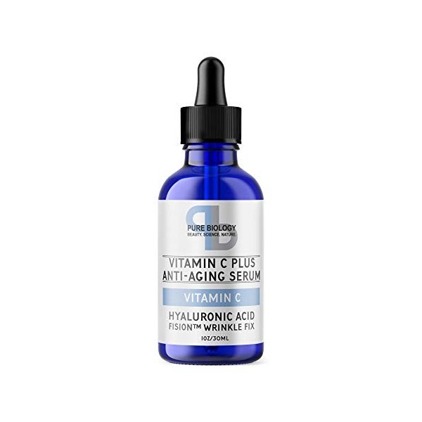 "C Plus" Highest Concentrate Vitamin C Serum 30% with Hyaluronic Acid & Breakthrough Anti Wrinkle Complex - Natural, Comple