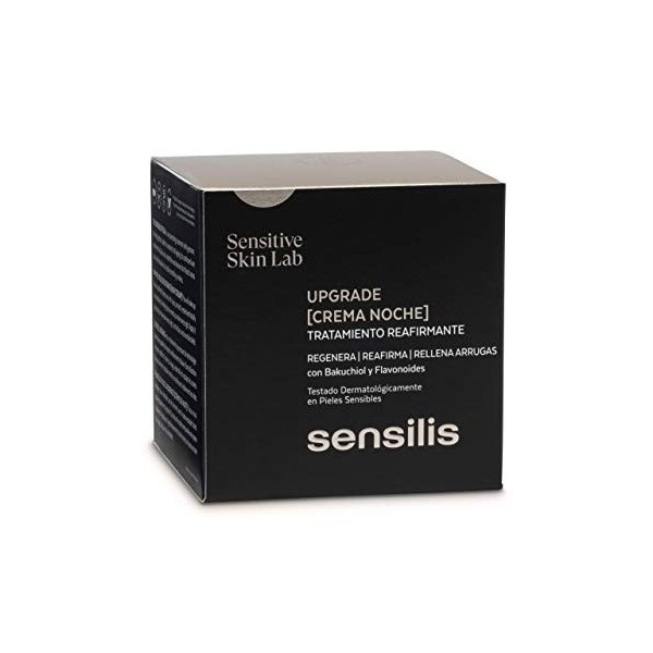 Sensilis Upgrade - Crème de Nuit Raffermissante, Régénérante et Anti-âge pour Peaux Sensibles - 50 ml