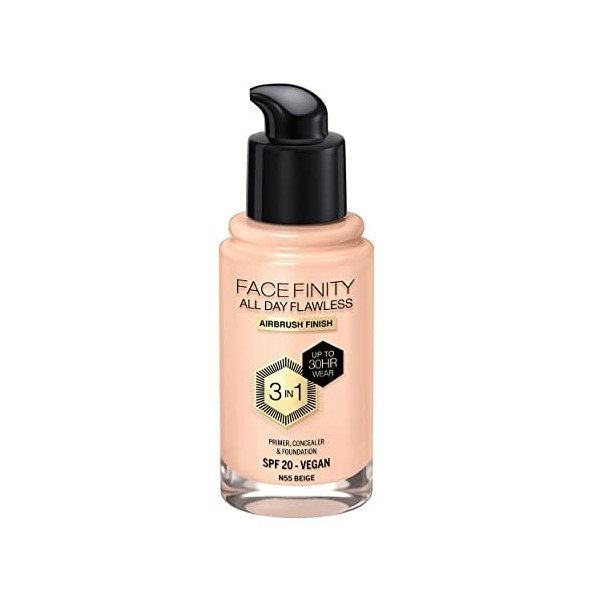 Max Factor Face Finity All Day Flawless 3 in 1 Foundation 50 Natural, 1er Pack 1 x 30 ml 