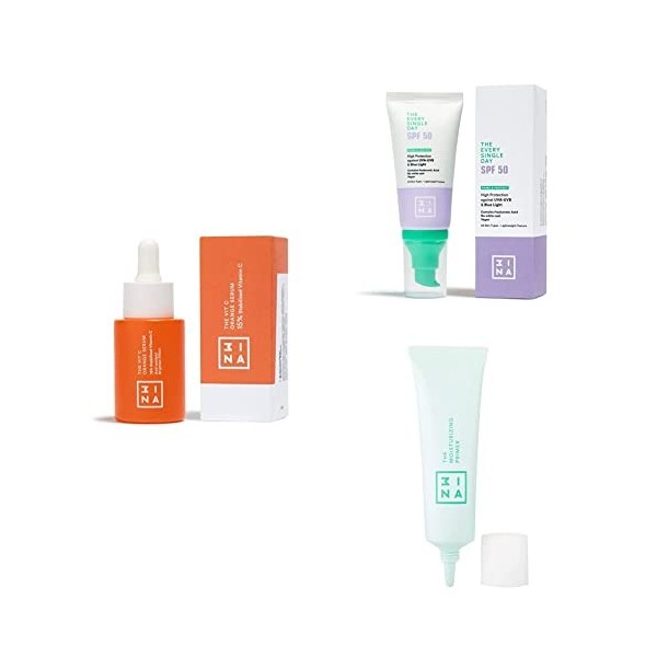 3INA MAKEUP - Vegan - The Vit C Orange Serum + The Every Single Day SPF50 + The Moisturizing Primer - Skincare Set