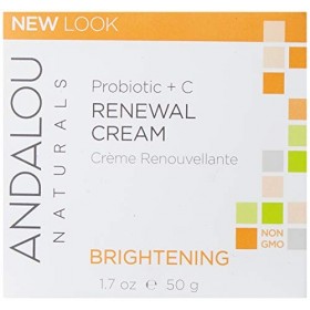 Andalou Naturals Brightening Probiotic + C Renewal Cream 1.7 fl oz 50 ml Cream by Andalou Naturals