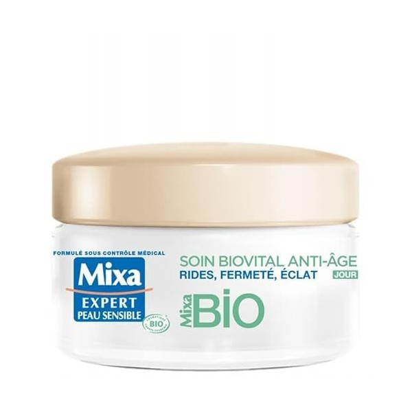 MIXA - Expert Peau Sensible Biovital Soin Anti-Âge Jour Pot 50Ml - Lot De 3 - Vendu Par Lot