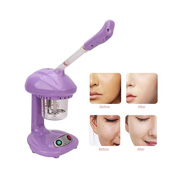 Machine à Vapeur par PulvéRisation de Brouillard, Machine à Vapeur pour le Visage Nettoyage en Profondeur Violet RéGlable Cha