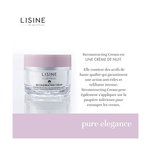 Crème de Nuit Anti-Ride Intensive Reconstructing Cream 50 ml - Soin Visage pour Peaux Matures - Actions Anti-Rides, Hydratant