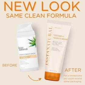 InstaNatural Crème Hydratante Vitamine C - Lotion Anti-Âge & Anti-Rides pour Hommes & Femmes - Avec Acide Hyaluronique & Huil
