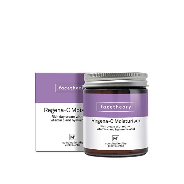 Crème Hydratante Facetheory Regena-C M4 à base de Rétinol, Vitamine C & Acide Hyaluronique | Anti-âge, Anti-Rides | Hydrate |