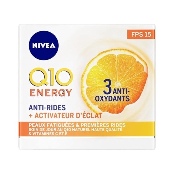Visage Q10+ Énergie Jour 50Ml - Hydratant Anti-Âge Hautement Efficace pour une Peau Éclatante et Jeune - Marque de Confiance 