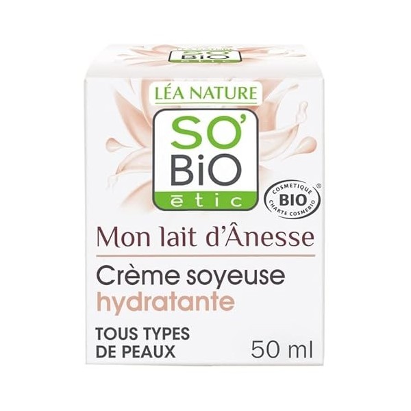 Crème Soyeuse Hydratante Mon Lait DAnesse Bio 50Ml - Lhydratation naturelle pour votre visage - SO BIO - Lot De 2