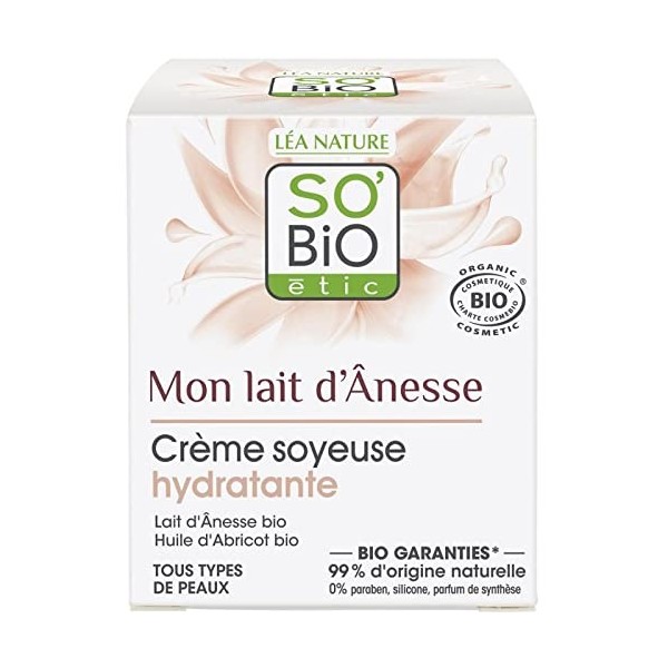 Crème Soyeuse Hydratante Mon Lait DAnesse Bio 50Ml - Lhydratation naturelle pour votre visage - SO BIO - Lot De 2